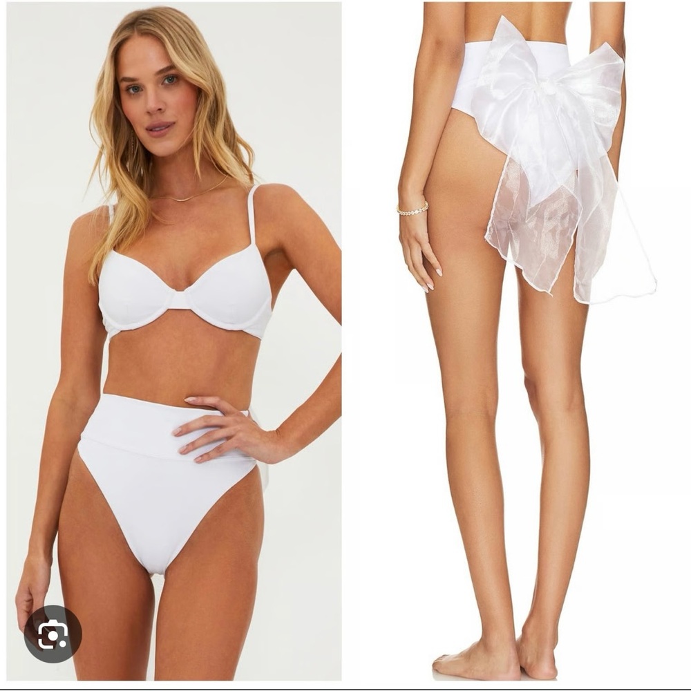 Beach Riot White Bikini with Sheer Bow